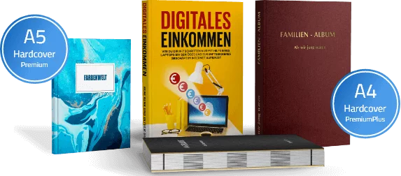 Collage gebundener Bücher von Berliner Buchdruck
