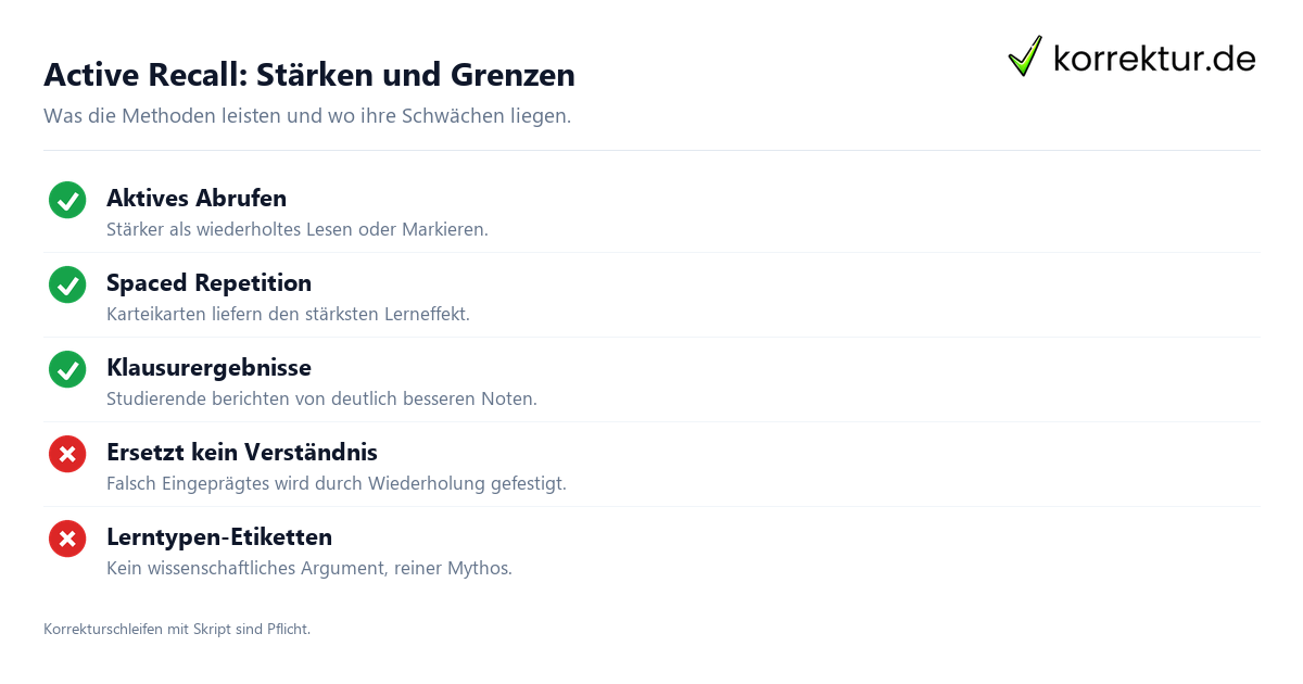 Active-Recall-Techniken im Studium: Vorteile und Grenzen im Überblick