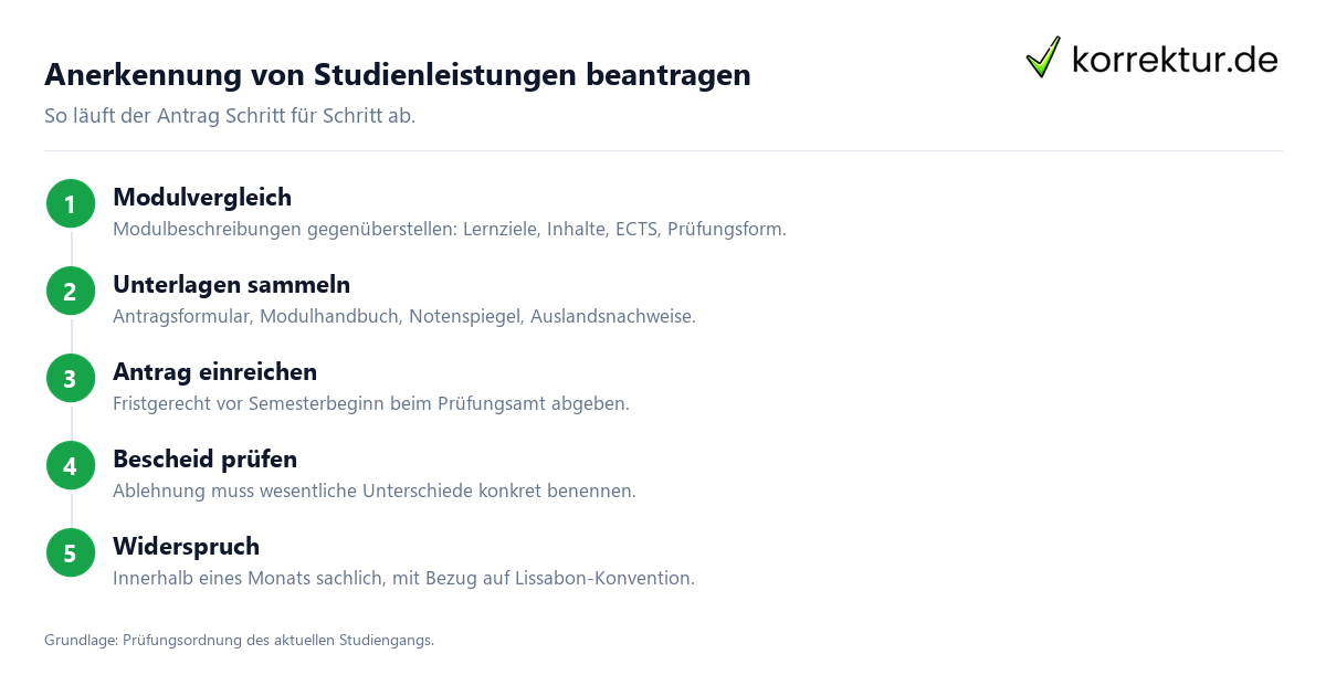 Anerkennung von Studienleistungen beantragen: Ablauf in 5 Schritten