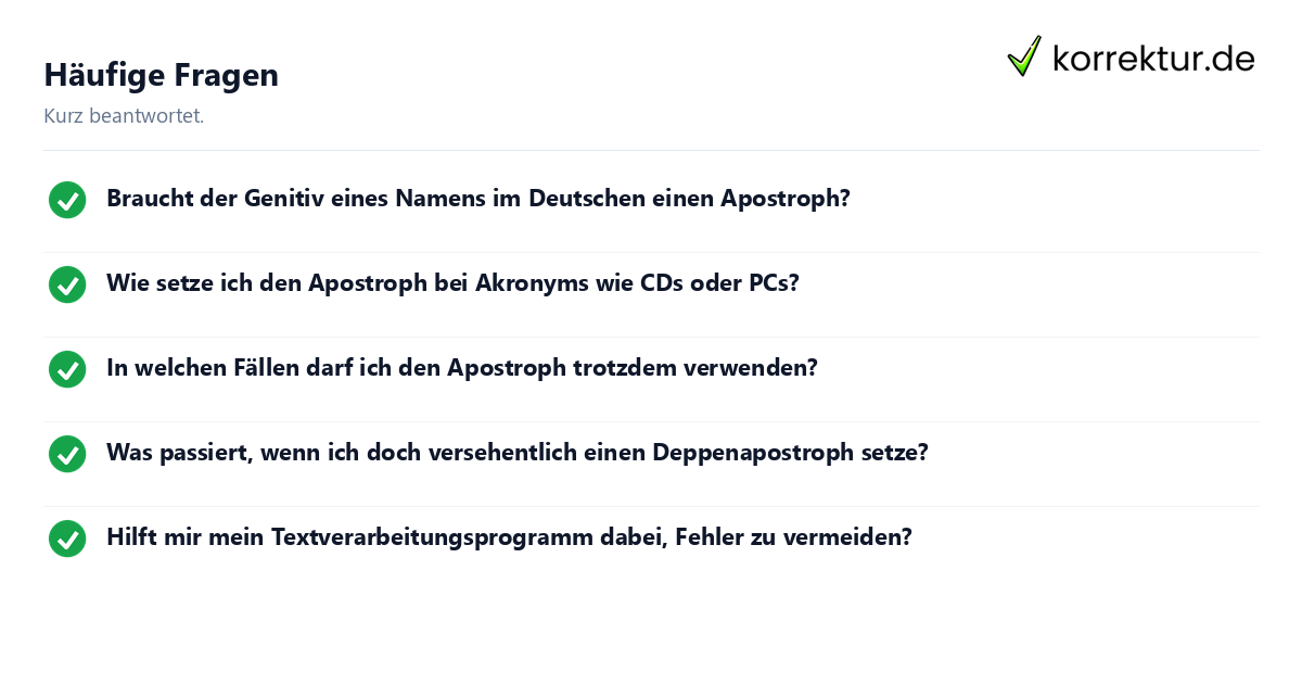 Häufige Fragen Häufige Fragen: Apostroph richtig setzen