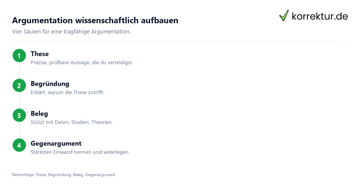 Argumentation wissenschaftlich aufbauen Argumentation wissenschaftlich aufbauen: Vier-Säulen-Struktur