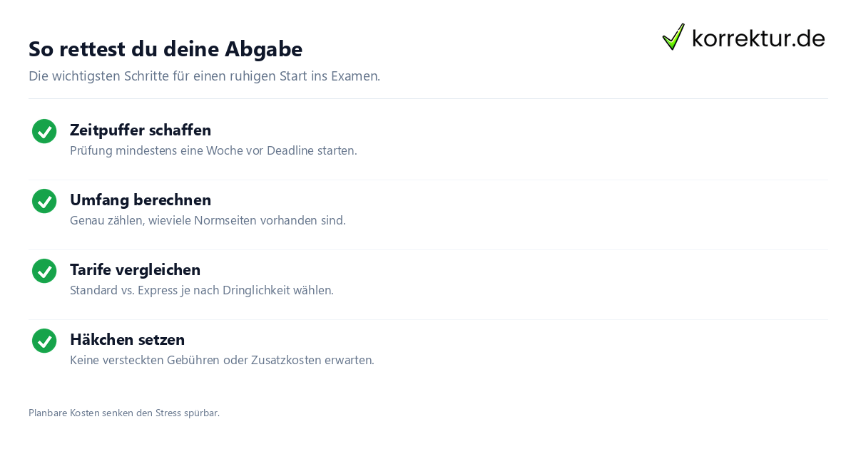 Checkliste für sichere und günstige Korrektur deiner Thesis