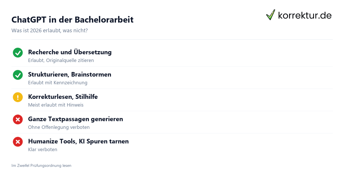 ChatGPT in der Bachelorarbeit ChatGPT in der Bachelorarbeit Regeln zur KI Nutzung