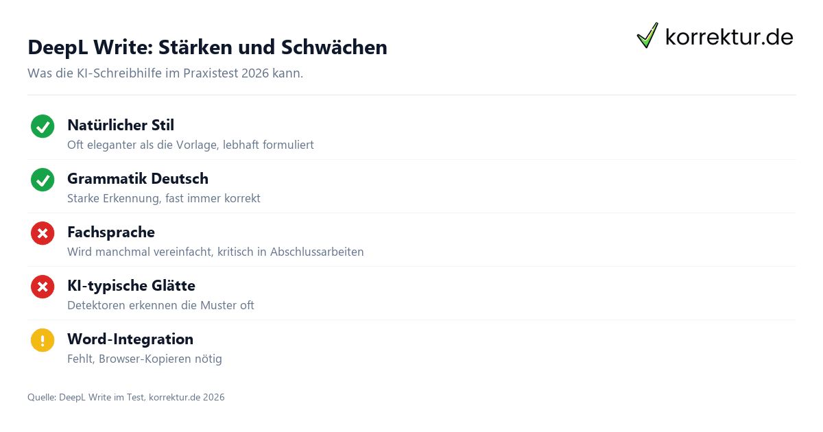 DeepL Write: Stärken und Schwächen DeepL Write Test 2026: Stärken und Schwächen im Überblick