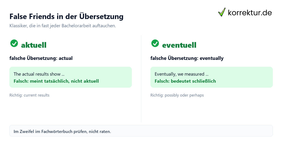 False Friends in der Übersetzung False Friends Übersetzung Deutsch Englisch Beispiele