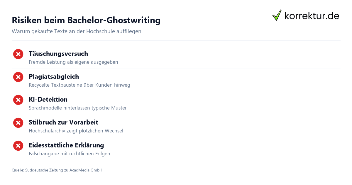Risiken beim Bachelor-Ghostwriting Ghostwriting bei der Bachelorarbeit: Risiken im Blick