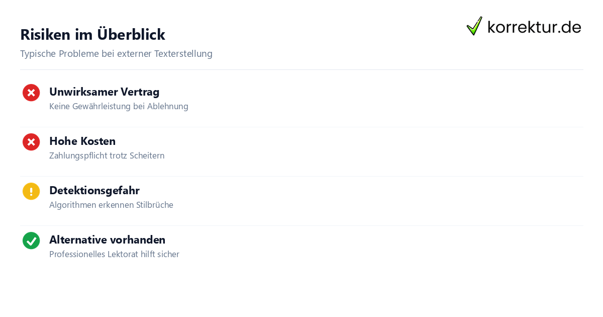 Checkliste Ghostwriting Risken vermeiden