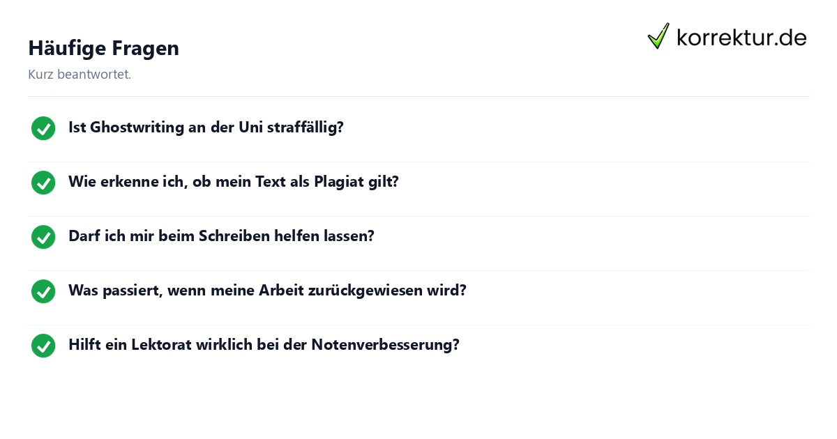 Häufige Fragen: Ghostwriting an der Universität