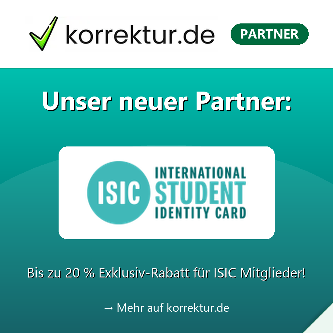 Neue Kooperation: korrektur.de und ISIC