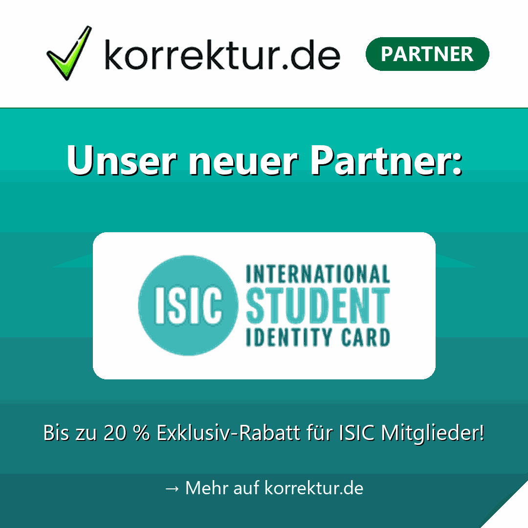 Neue Kooperation: korrektur.de und ISIC