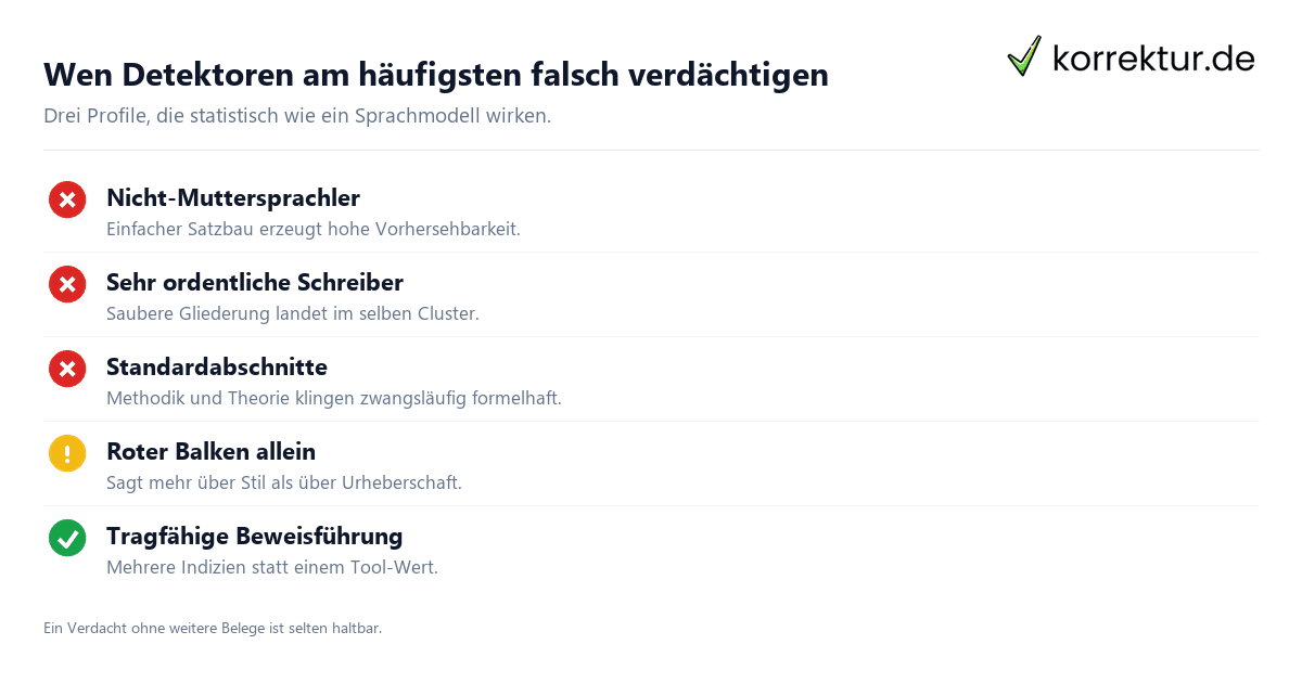 Wen Detektoren am häufigsten falsch verdächtigen KI-Erkennung Risikoprofile und verantwortungsvolle Bewertung durch Lehrkräfte