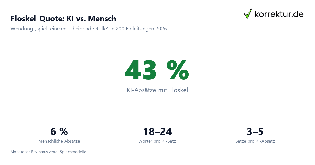 Floskel-Quote: KI vs. Mensch KI-Texte an Stilmerkmalen erkennen 2026: Floskel-Quote in studentischen Einleitungen