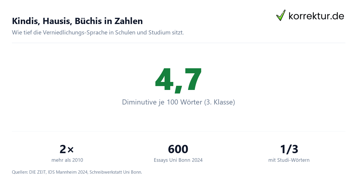 Kindis, Hausis, Büchis in Zahlen Kindis Hausis Büchis Studie zu Verniedlichungen an Schulen