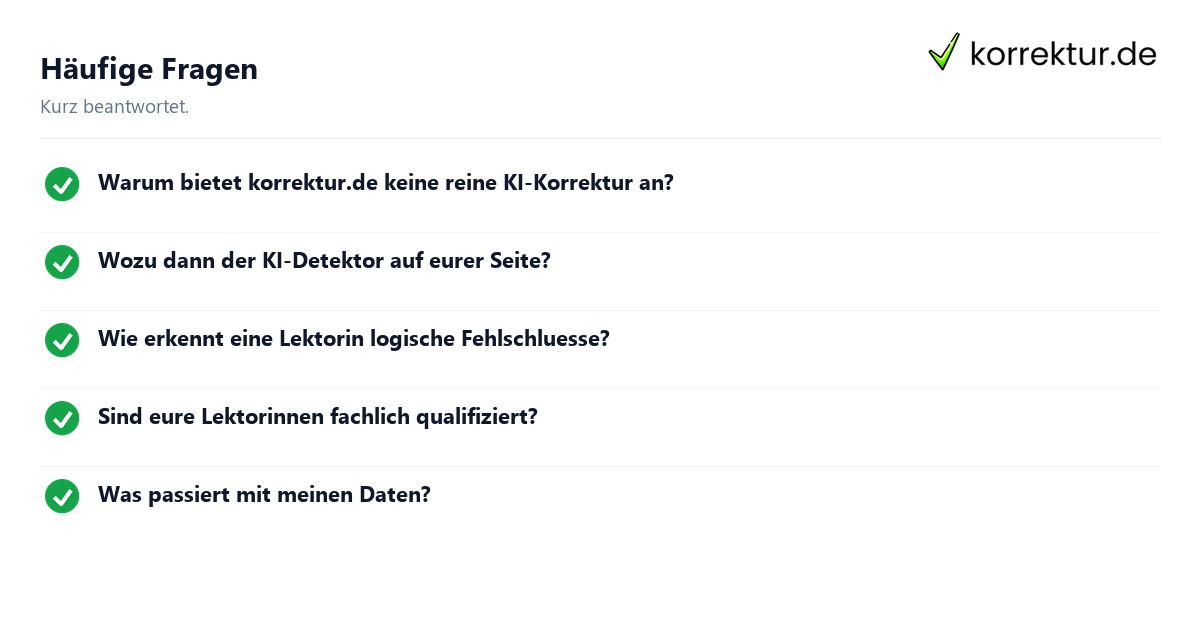 Häufige Fragen: Komplexe Argumentation prüfen