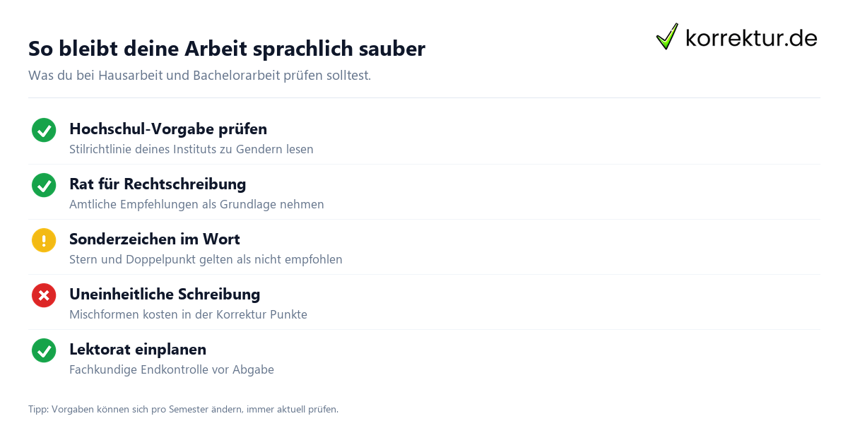 Priens Kulturkampf um die Rechtschreibung: Checkliste für Studierende