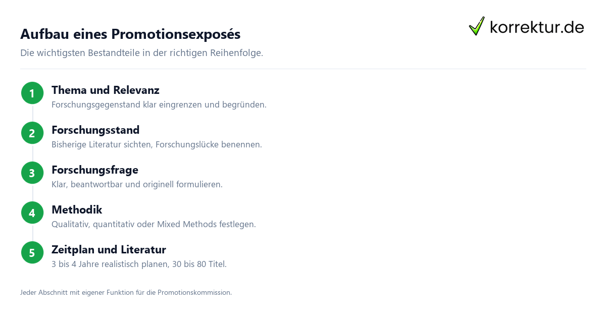 Promotionsexposé schreiben: Aufbau in 5 Schritten