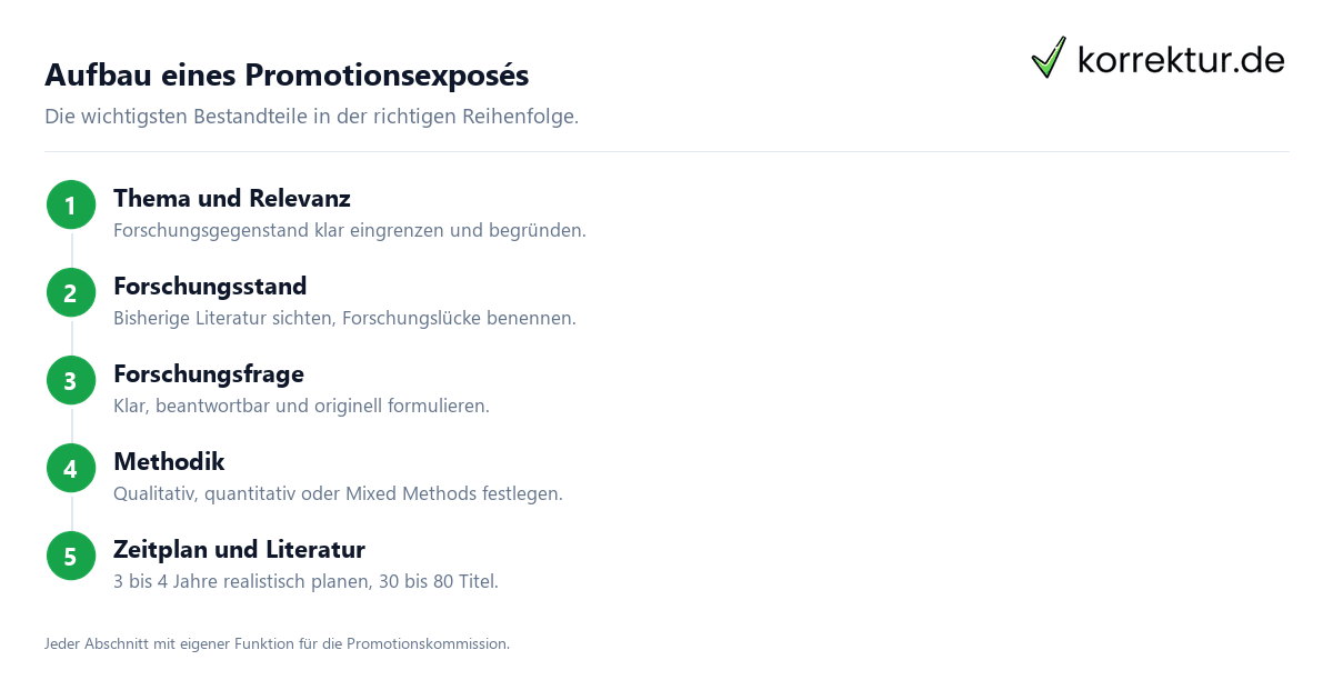 Aufbau eines Promotionsexposés Promotionsexposé schreiben: Aufbau in 5 Schritten