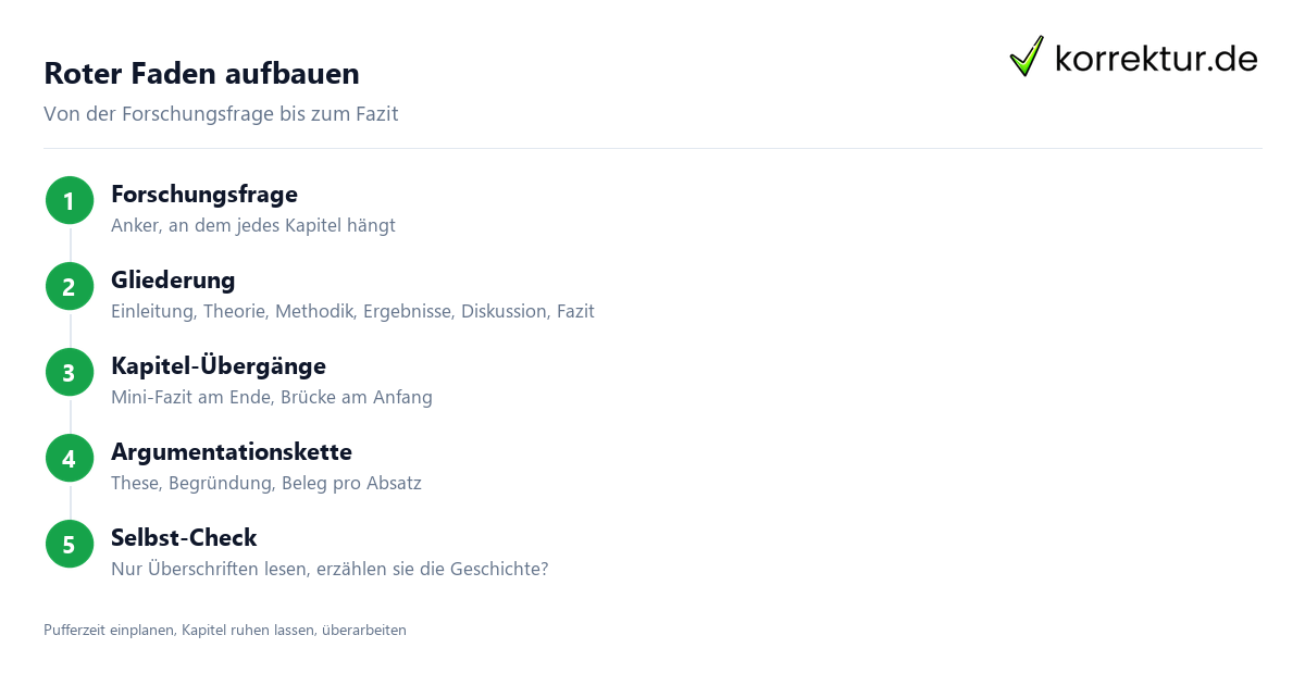 Roter Faden in der Bachelorarbeit: 5 Schritte zum Aufbau