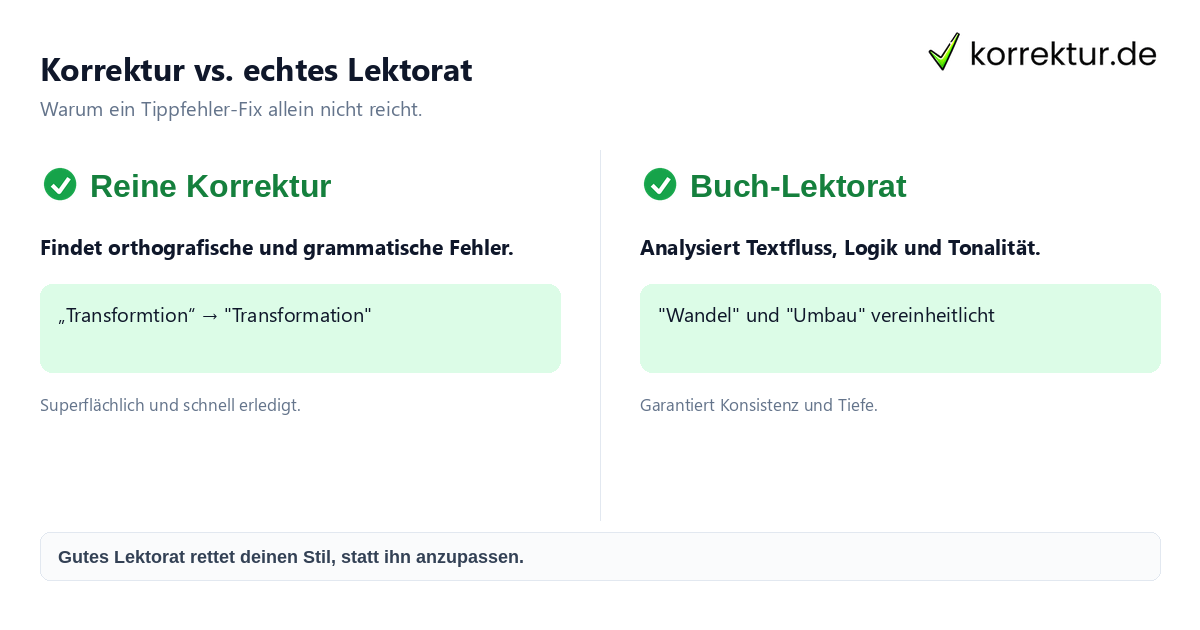 Unterschied zwischen reiner Korrektur und tiefem Lektorat