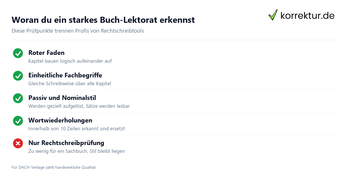 Woran du ein starkes Buch-Lektorat erkennst Sachbuch schreiben und lektorieren lassen: was ein gutes Lektorat leistet