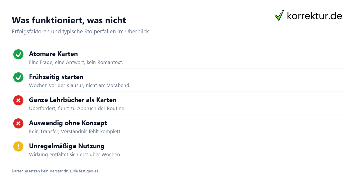 Was funktioniert, was nicht Spaced Repetition anwenden: Erfolgsfaktoren und Grenzen