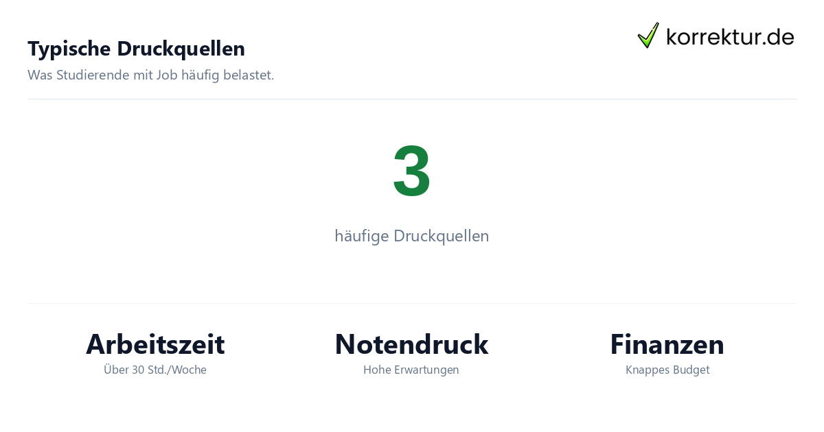 Statistik zu Stressursachen im Studium