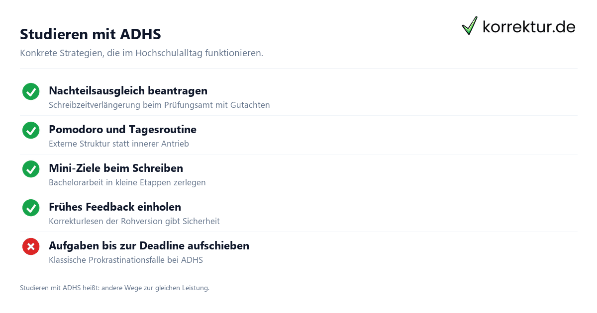 Studieren mit ADHS Studieren mit ADHS: Strategien und Hilfen im Studium