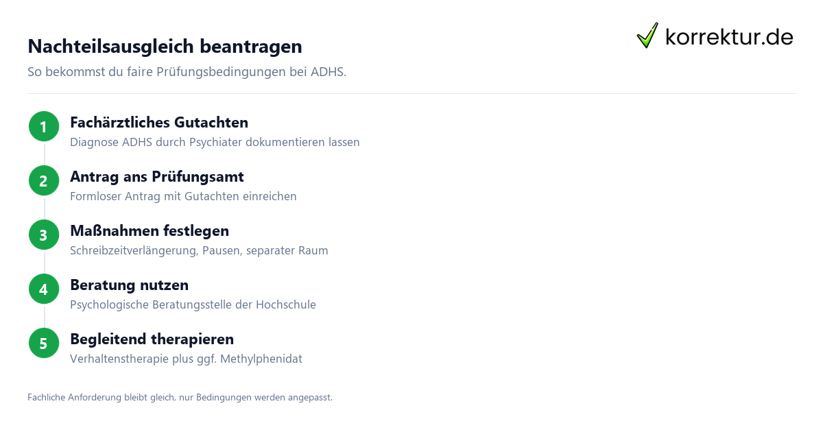 Studieren mit ADHS: Nachteilsausgleich beantragen Schritt für Schritt
