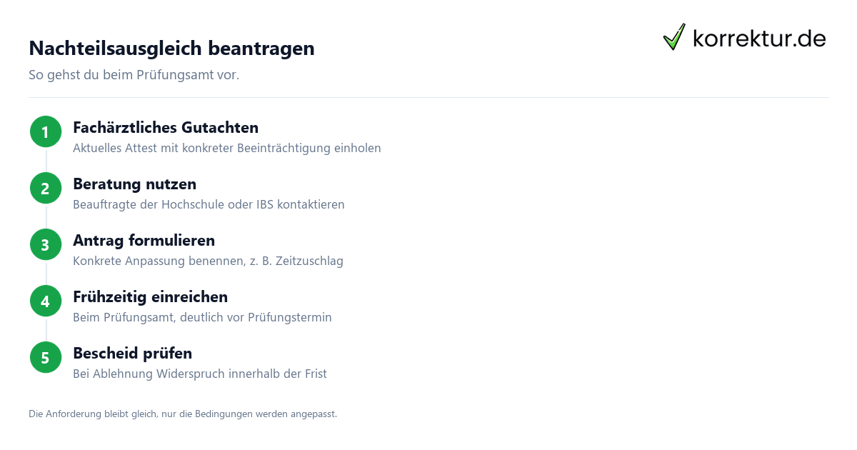 Nachteilsausgleich beantragen Studieren mit Behinderung: Nachteilsausgleich beantragen Schritt für Schritt