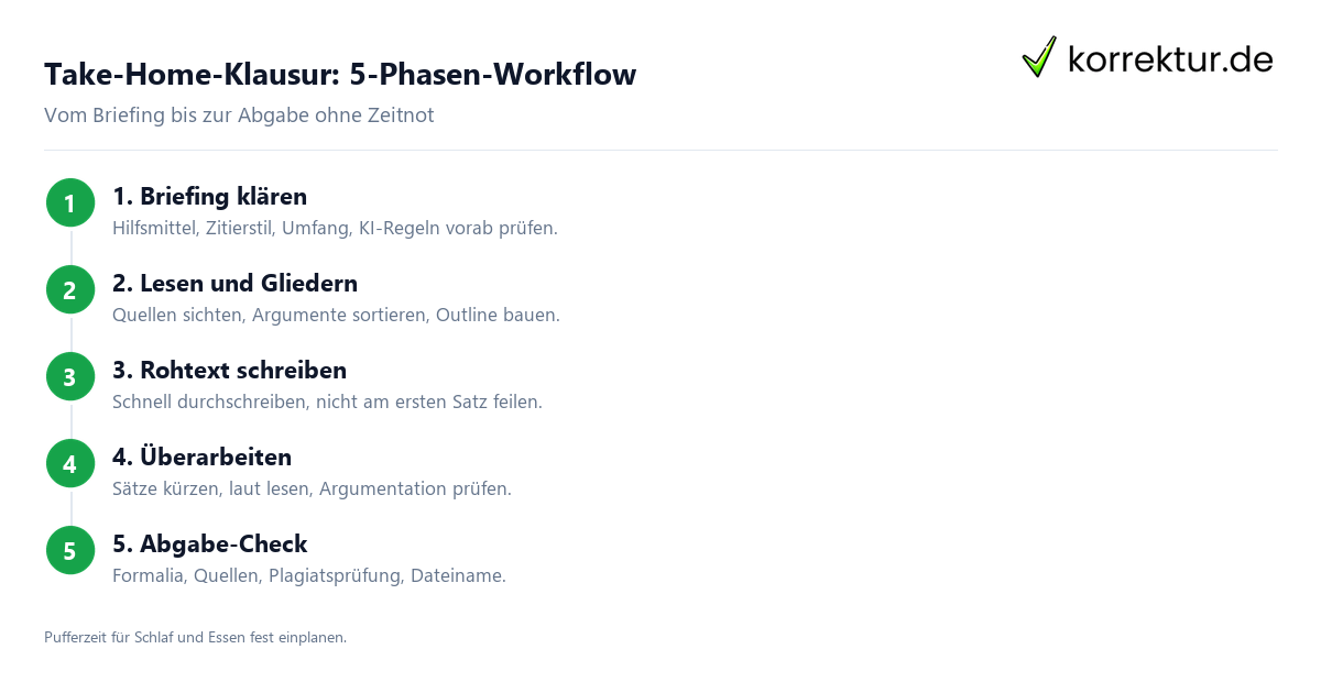 Take-Home-Klausur Workflow: Tipps und Strategie