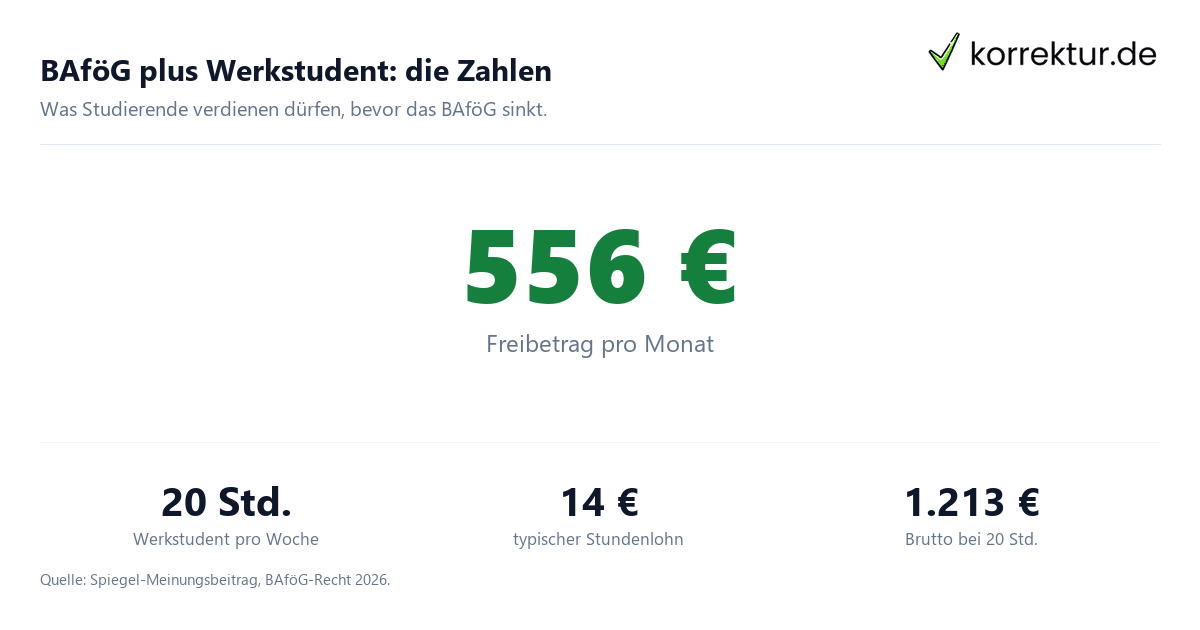 BAföG plus Werkstudent: die Zahlen Werkstudent neben BAföG Freibetrag und Verdienstgrenzen im Überblick
