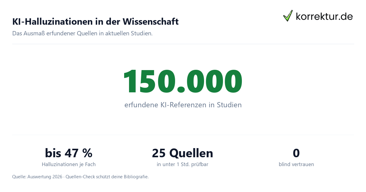 KI-Halluzinationen Zahlen KI-Halluzinationen: 150.000 erfundene Referenzen in Studien