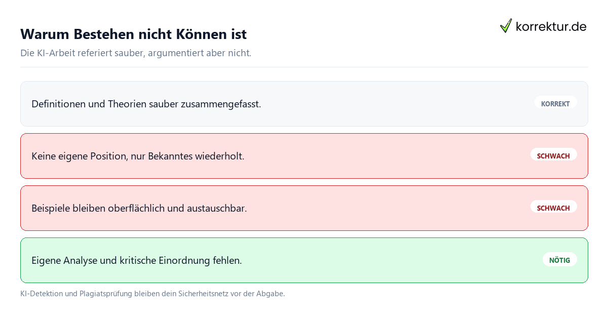 KI-Hausarbeit Soziologie: warum Bestehen nicht Können bedeutet