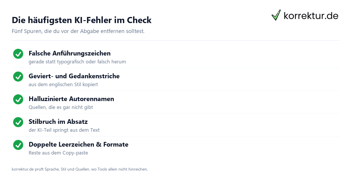 Tippfehler durch KI-Schreibtools: Checkliste der häufigsten KI-Fehler