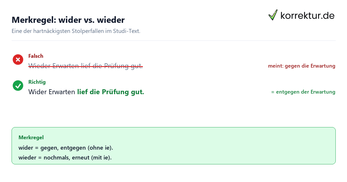wider oder wieder: Merkregel richtig und falsch im Vergleich