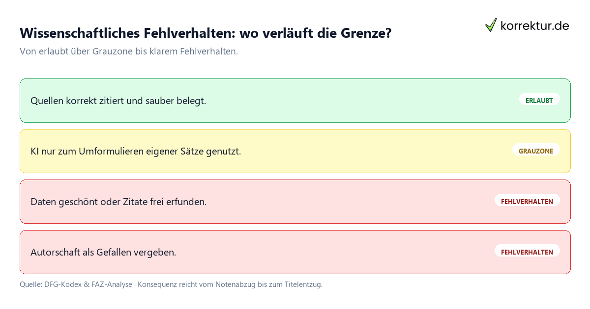 Wissenschaftliches Fehlverhalten Grauzonen Wissenschaftliches Fehlverhalten: erlaubt, Grauzone und Fehlverhalten im Vergleich