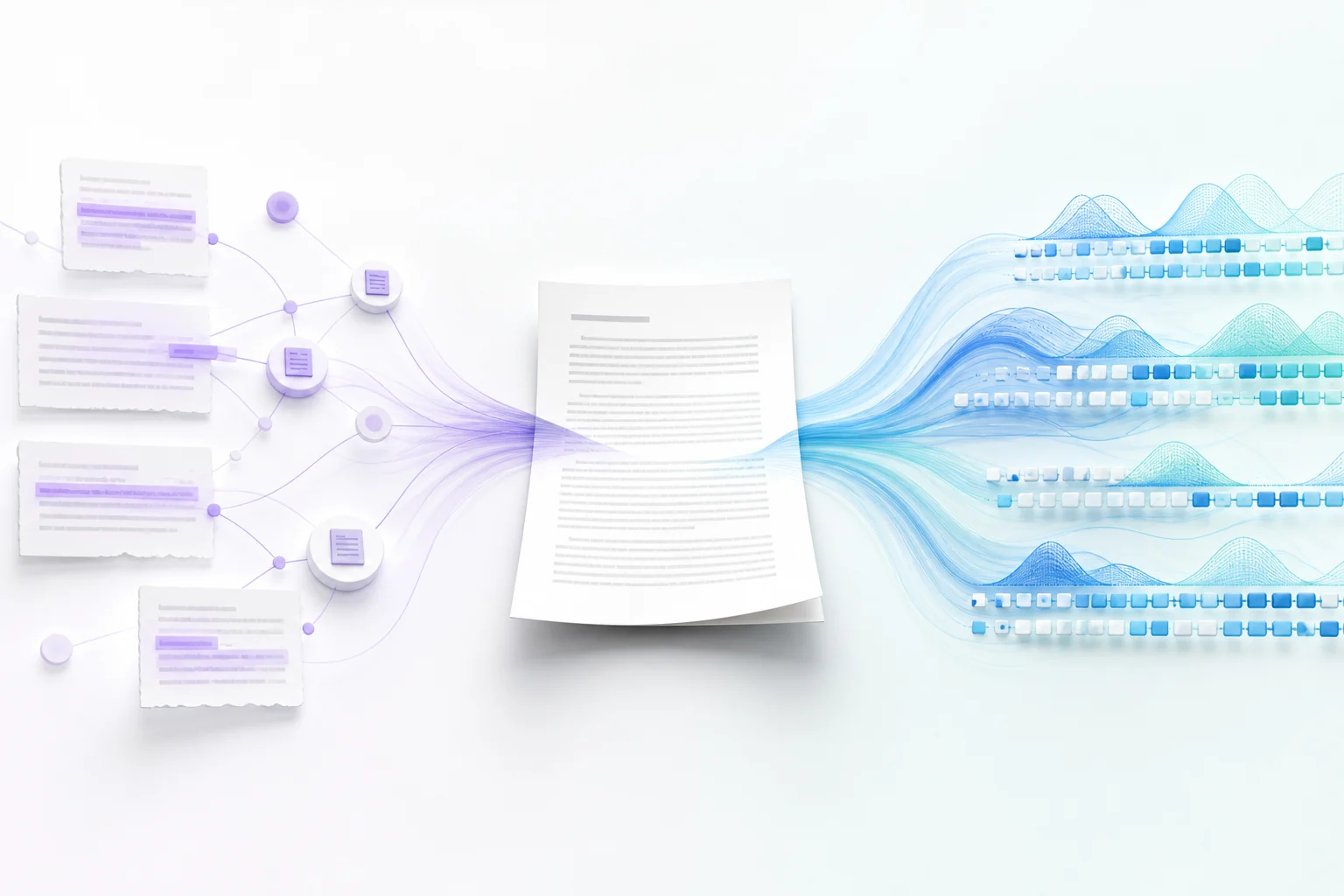 Ein Dokument wird parallel auf Quellenübereinstimmungen und typische KI-Muster analysiert