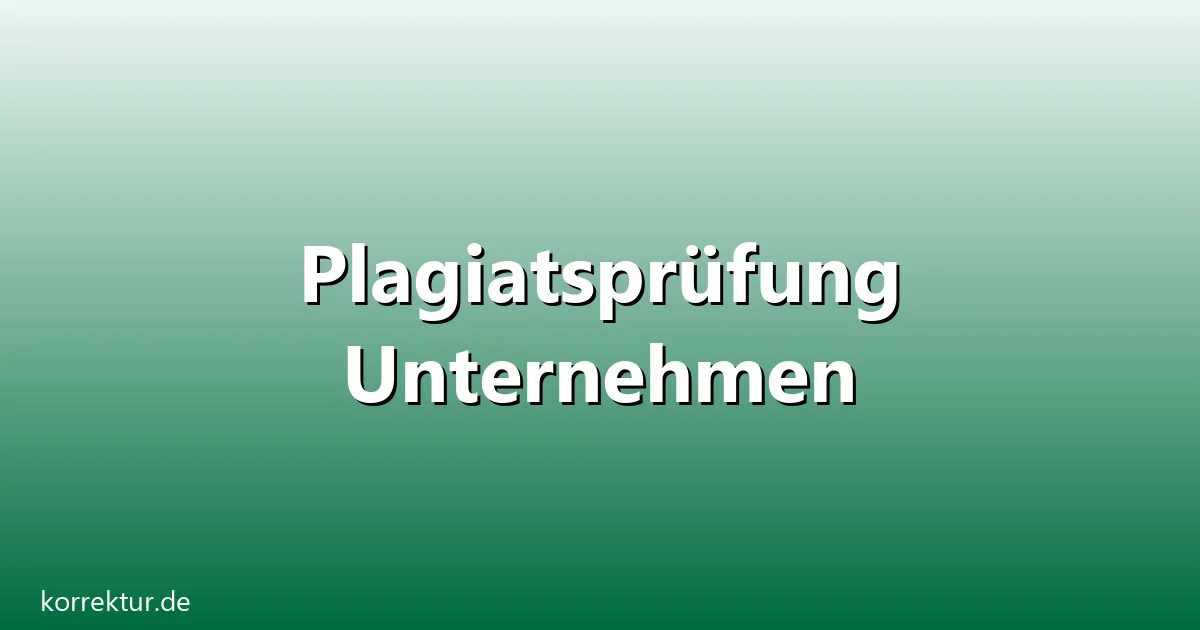 Plagiatspruefung unternehmen – Übersicht und Hintergrund
