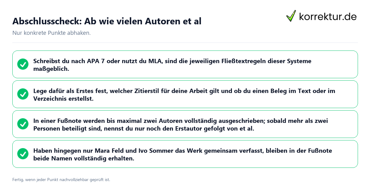 Abschlusscheck: Ab wie vielen Autoren et al Konkreter Abschlusscheck zu Ab wie vielen Autoren et al