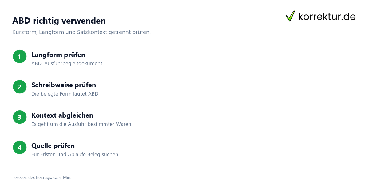 ABD richtig verwenden Was bedeutet die Abkürzung ABD? Abkürzung richtig verwenden