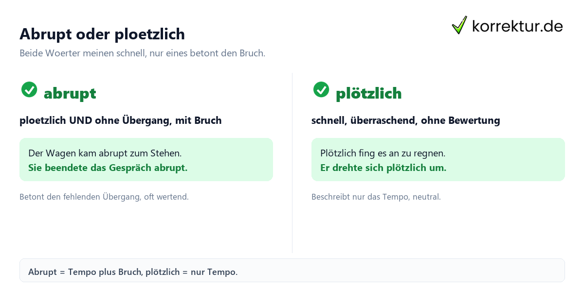 Abrupt Bedeutung