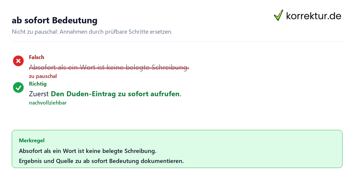 Ungeeignete und belastbare Vorgehensweise bei ab sofort Bedeutung