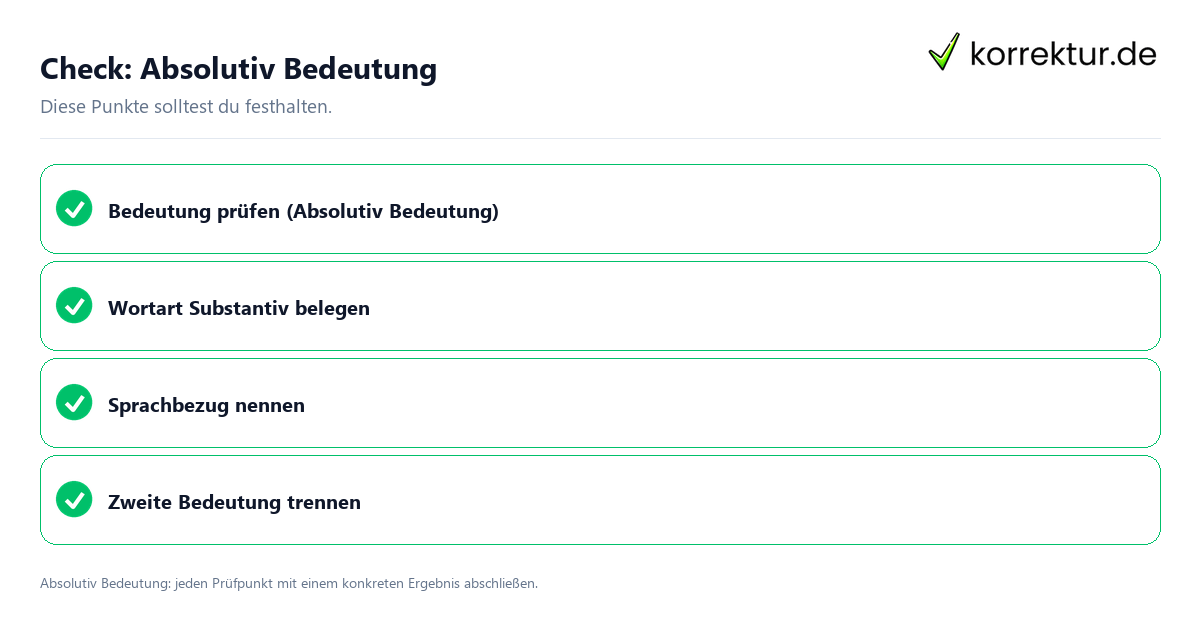 Check: Absolutiv Bedeutung Absolutiv Bedeutung mit einer themenspezifischen Checkliste