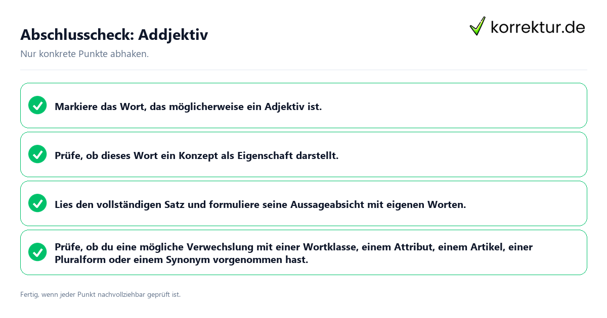 Abschlusscheck: Addjektiv Konkreter Abschlusscheck zu Addjektiv