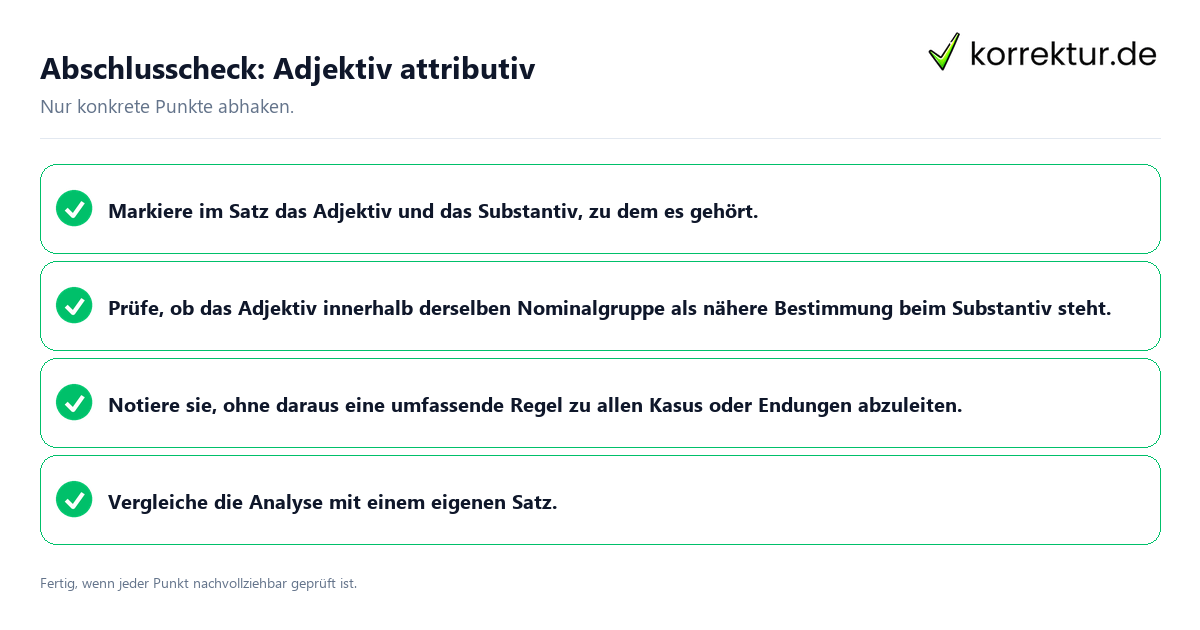 Konkreter Abschlusscheck zu Adjektiv attributiv
