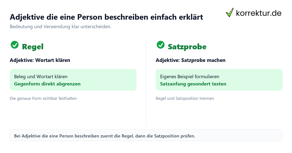 Adjektive die eine Person beschreiben einfach erklärt mit Bedeutung und passender Verwendung im Vergleich