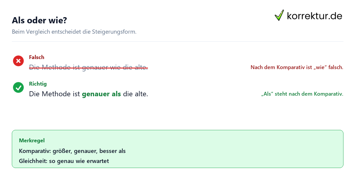 Als oder wie? Adjektive richtig steigern: als oder wie korrekt verwenden