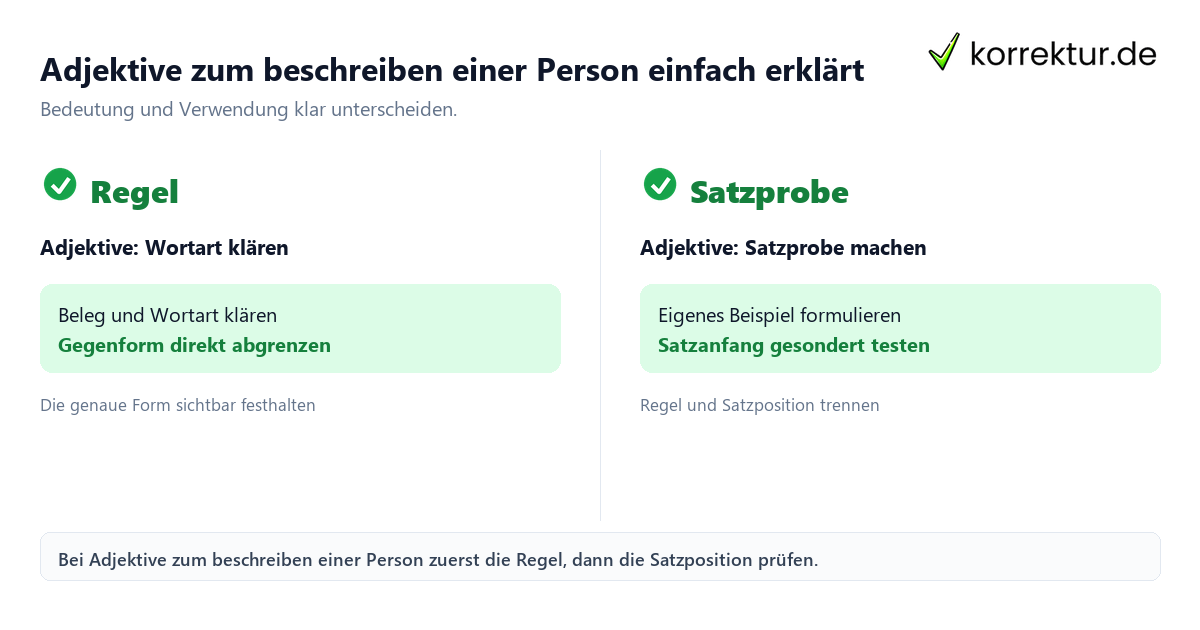 Adjektive zum beschreiben einer Person einfach erklärt mit Bedeutung und passender Verwendung im Vergleich