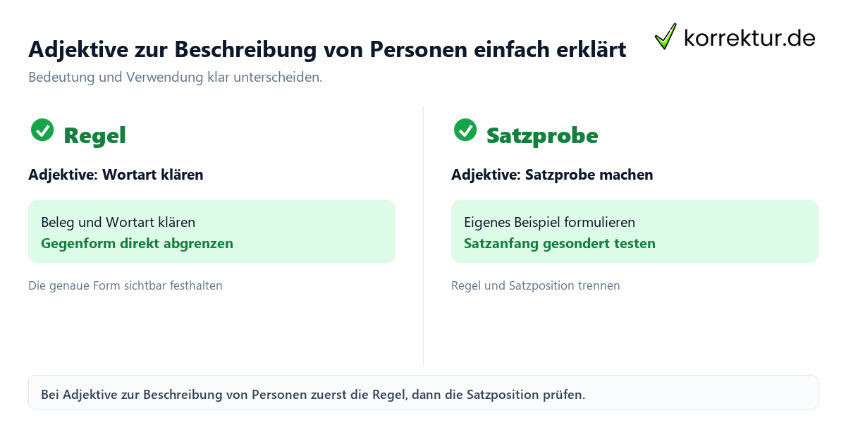 Adjektive zur Beschreibung von Personen einfach erklärt mit Bedeutung und passender Verwendung im Vergleich