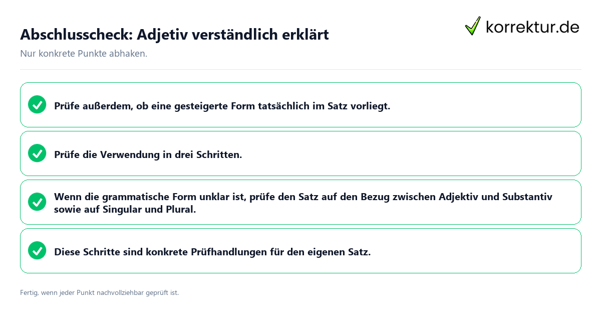 Konkreter Abschlusscheck zu Adjetiv verständlich erklärt
